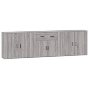 Credenze 3 pz | Madia | Buffet da pranzo | Armadio da pranzo Grigio Sonoma in Legno Multistrato