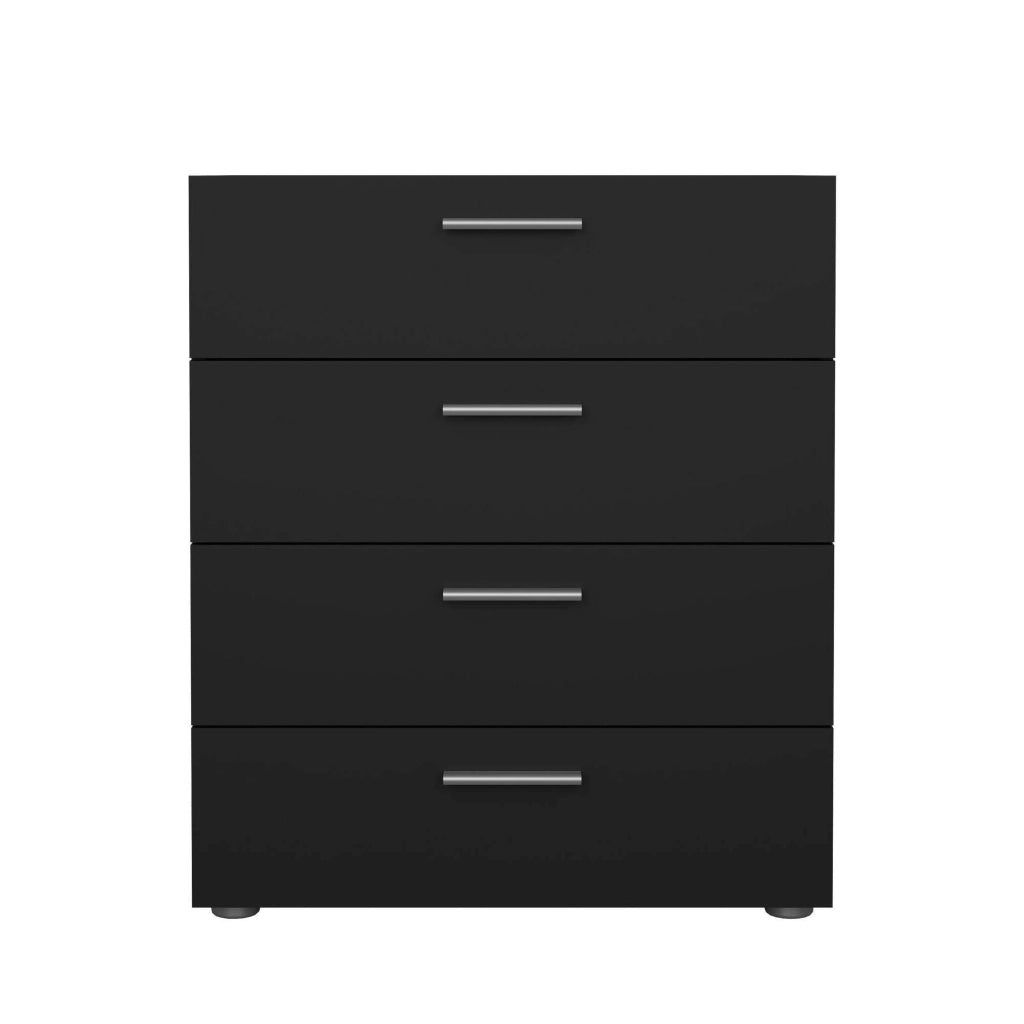 Cassettiera Asam, Settimino multiuso, Comò camera da letto, Mobile con cassetti, 70x40 h82 cm, Nero
