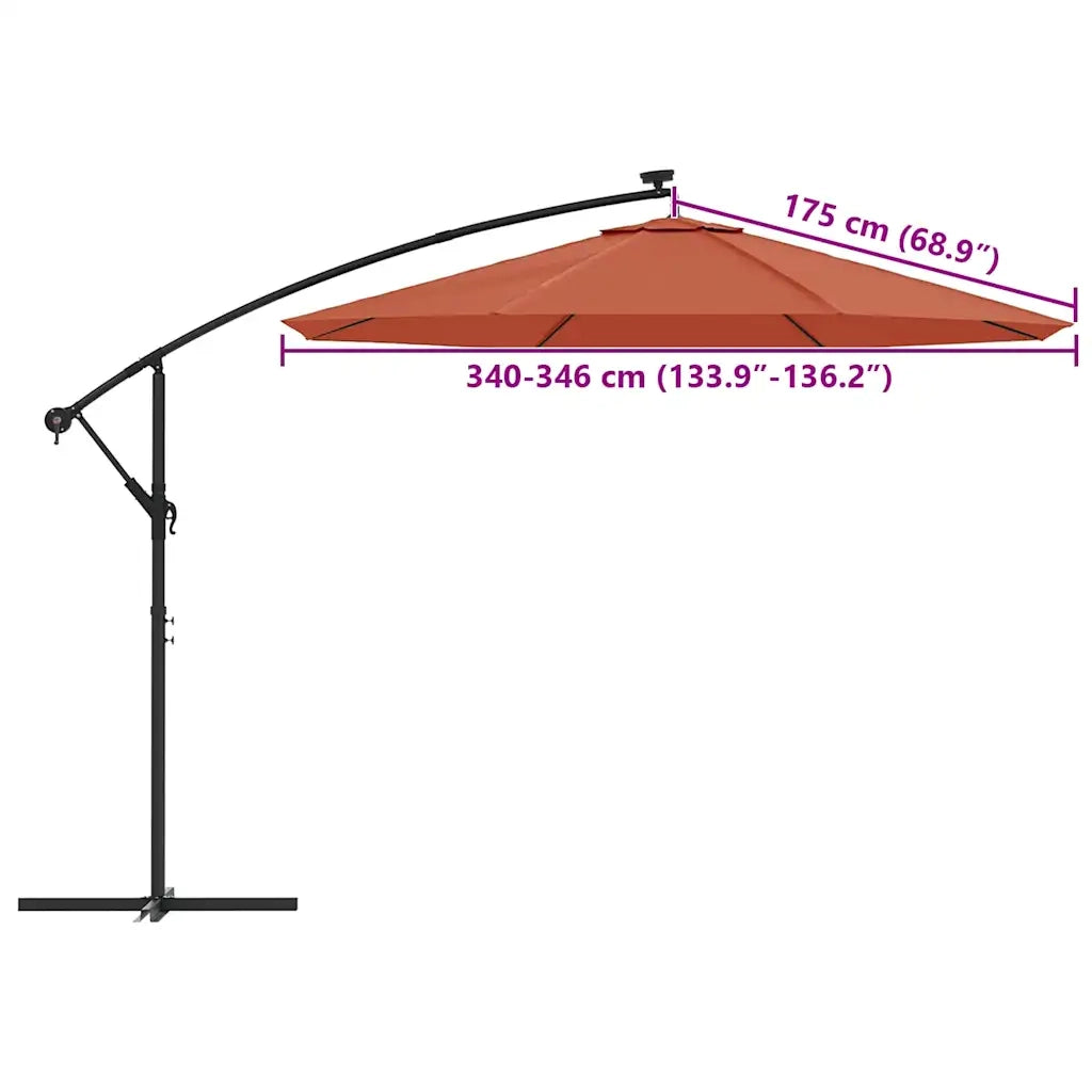 Telo di Ricambio per Ombrellone Grigio Terracotta 350 cm 313817