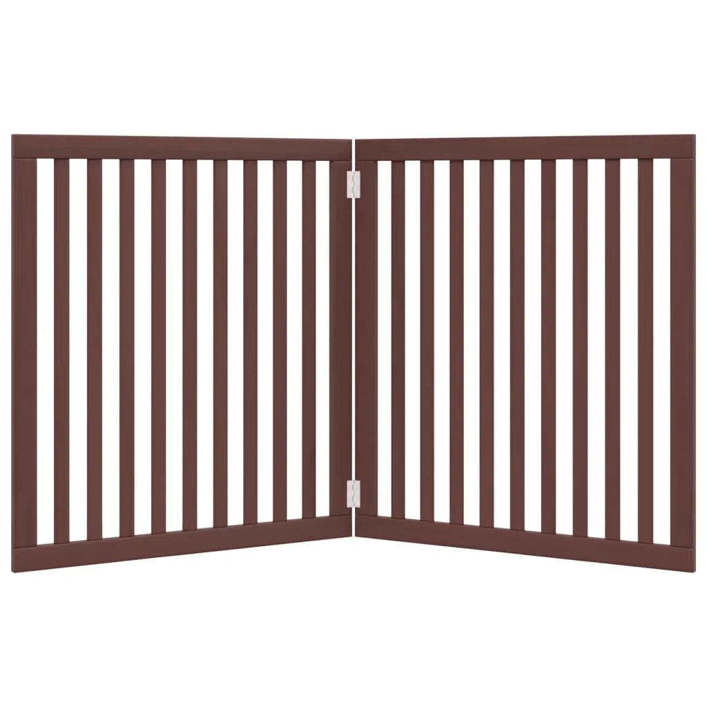 Cancelletto di sicurezza pieghevole per cani 2 pannelli 160 cm legno di pioppo marrone 02_0023043