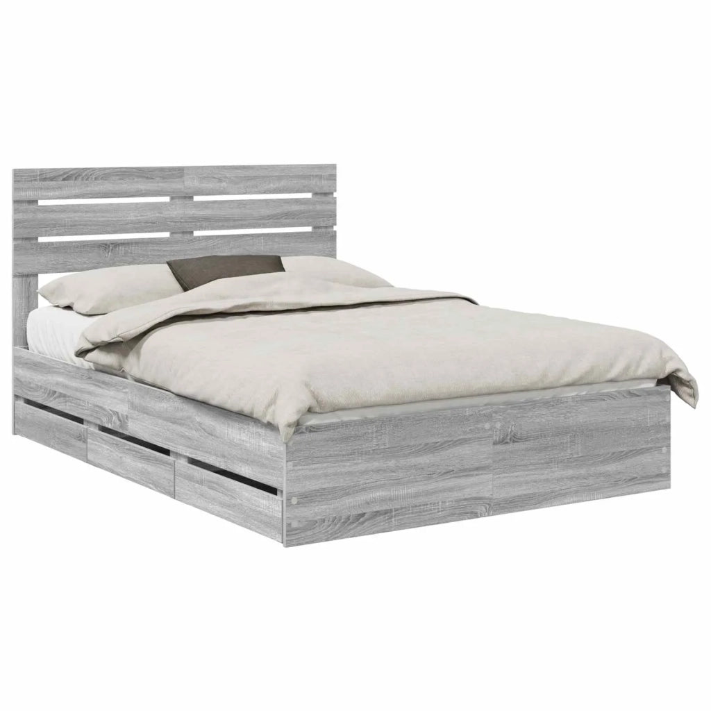 Struttura del letto con cassetto Grigio Sonoma 140 x 200 cm 3411503