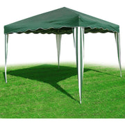 Trade Shop - Gazebo 3x3 Mt Pieghevole Richiudibile Tendone Giardino Colore Verde Impermeabile -