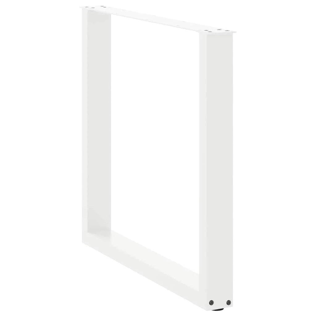 Set di 2 gambe per tavolo da pranzo a forma di U con piedini regolabili 90 x 72-73 cm stile moderno acciaio bianco 02_0057433
