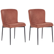 Set di 2 sedie da pranzo in tessuto poliestere con texture a maglia marrone soggiorno e camera da letto