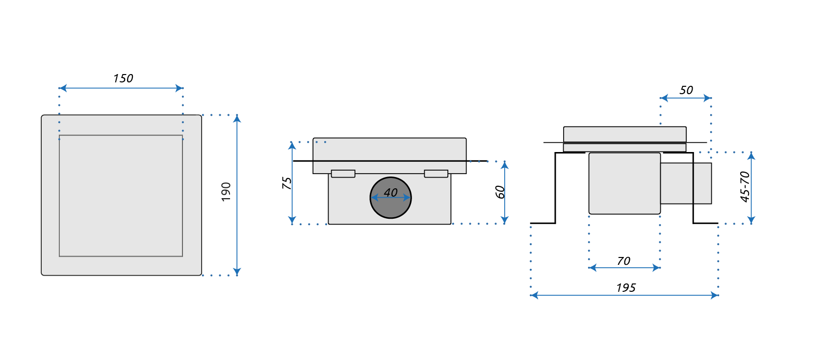 Scarico Lineare Rea Dots 150x150 Nickel Brush