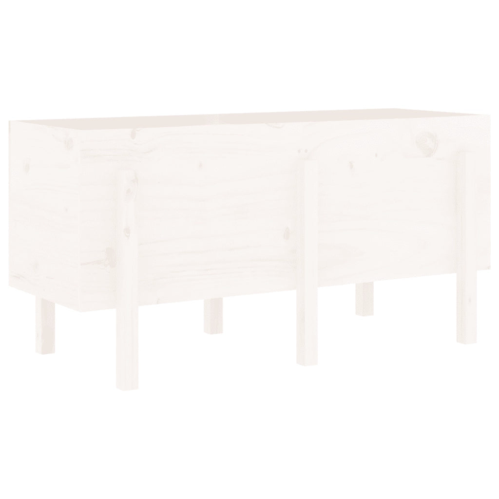 Fioriera Rialzata da Giardino-Vaso da Esterno-Fioriera Elevata Bianca 121x50x57 cm Massello Pino