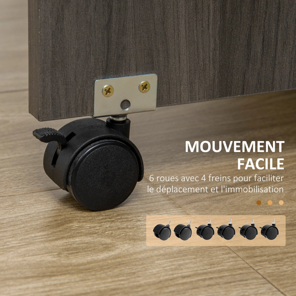 Tavolo da cucina pieghevole con 2 cassetti e 1 anta ¨C zephmum ¨C grigio