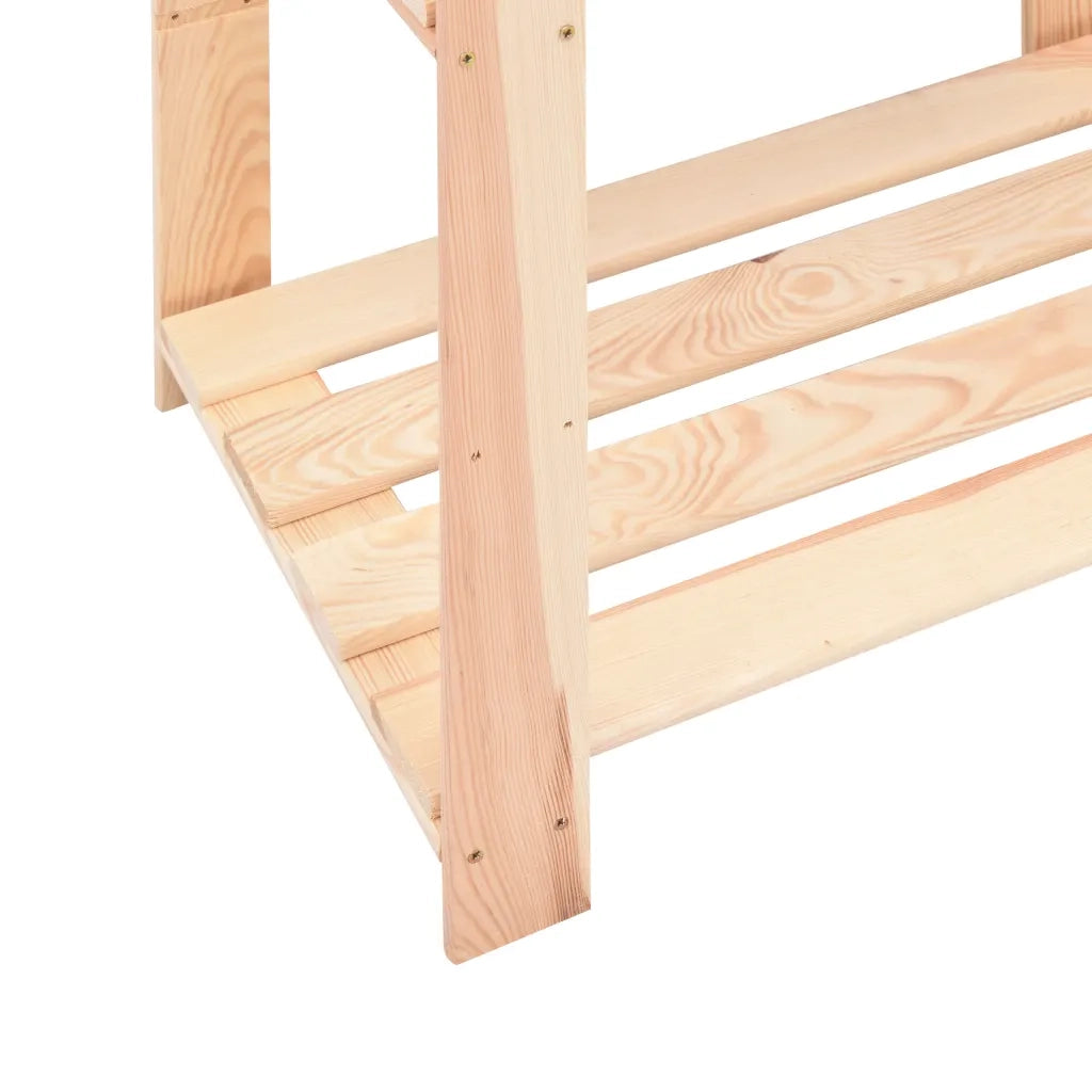 Scaffale a 3 Livelli 80x38x90 cm in Massello di Pino 150 kg CFW5575190