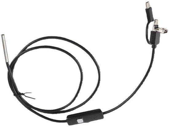 Camera di Inspezione Endoscopica Acqua Resistente - 3,9 mm Obiettivo - Lampada LED Regolabile - Camera di Inspezione - Lunghezza di Focale 4 x 10 cm - Adatto per Telefono