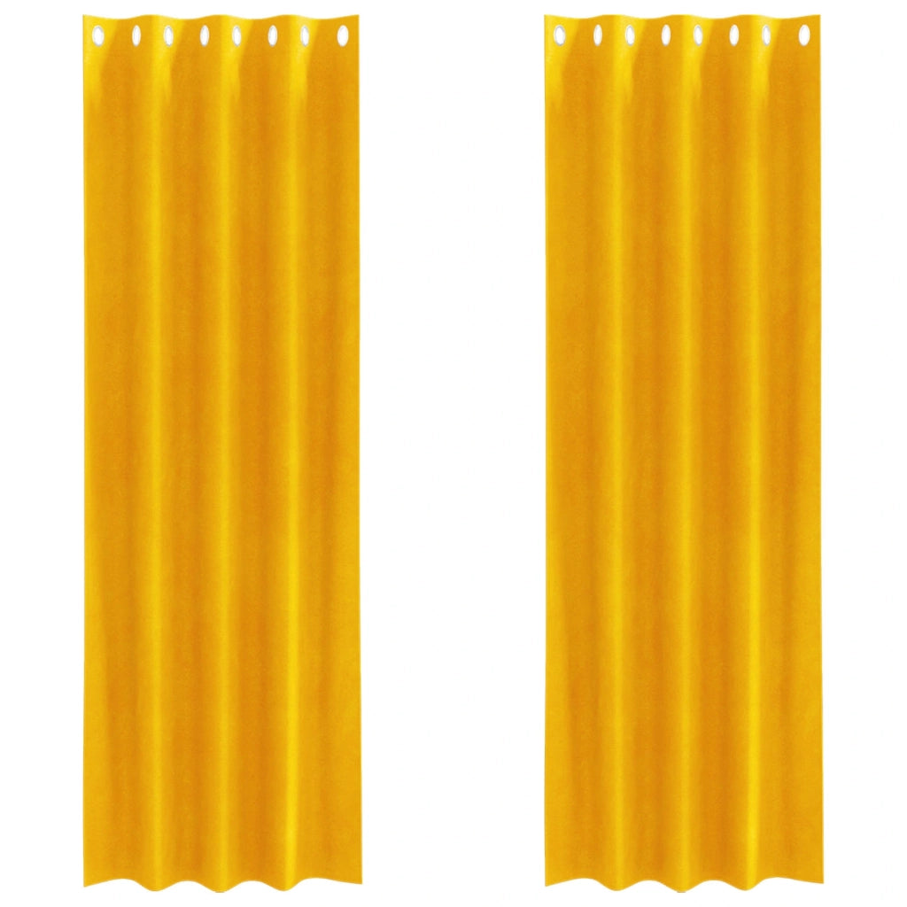 Tende oscuranti 2 pcs Giallo senape 140 x 225 cm Velluto 4107270