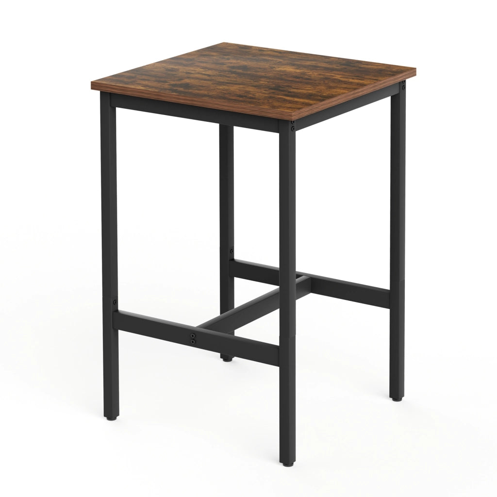 TAVOLO ALTO Set da 3 pezzi 60x60x92 cm Marrone rustico e nero