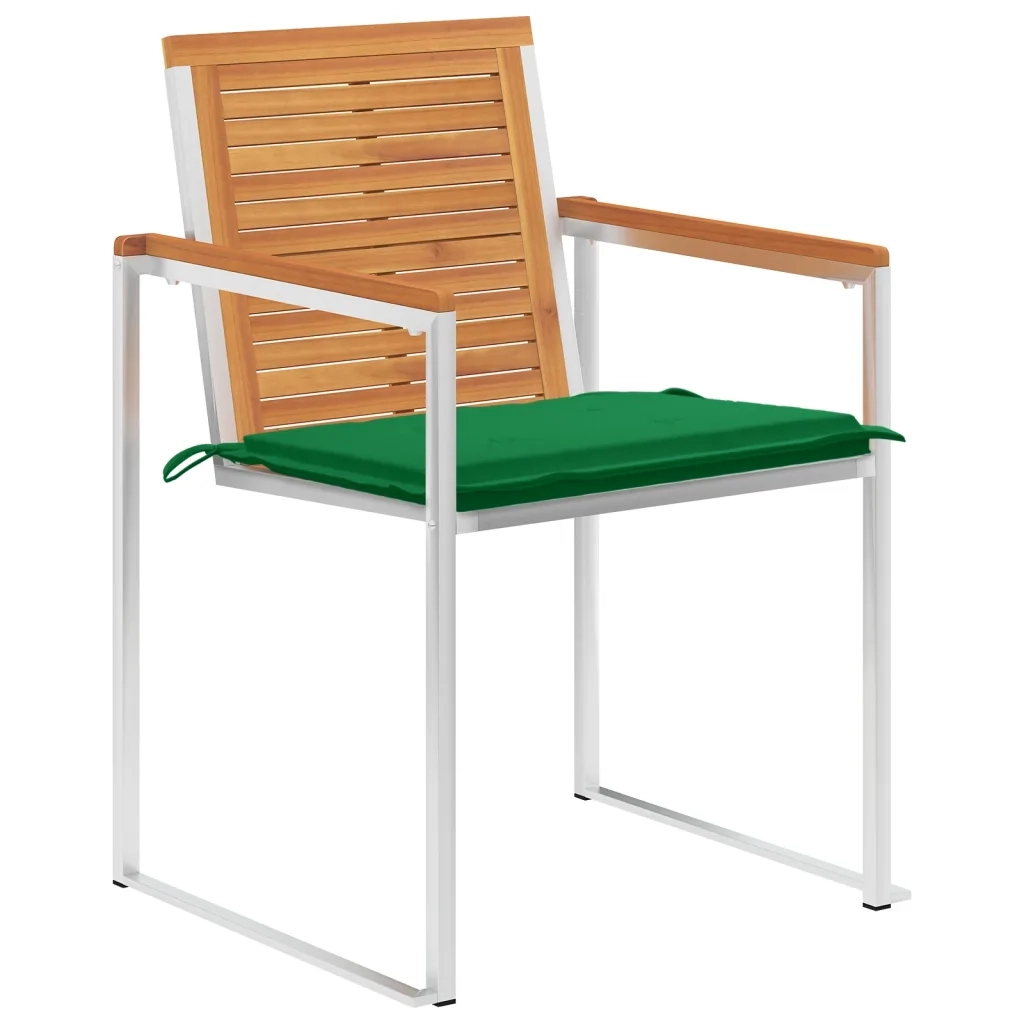 Sedie da Giardino con Cuscini 4 pz in Legno Massello di Acacia cod mxl 76277