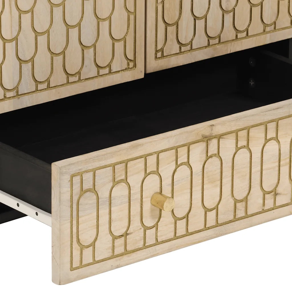 Credenza 60x33x110 cm in Legno Massello di Mango 358278