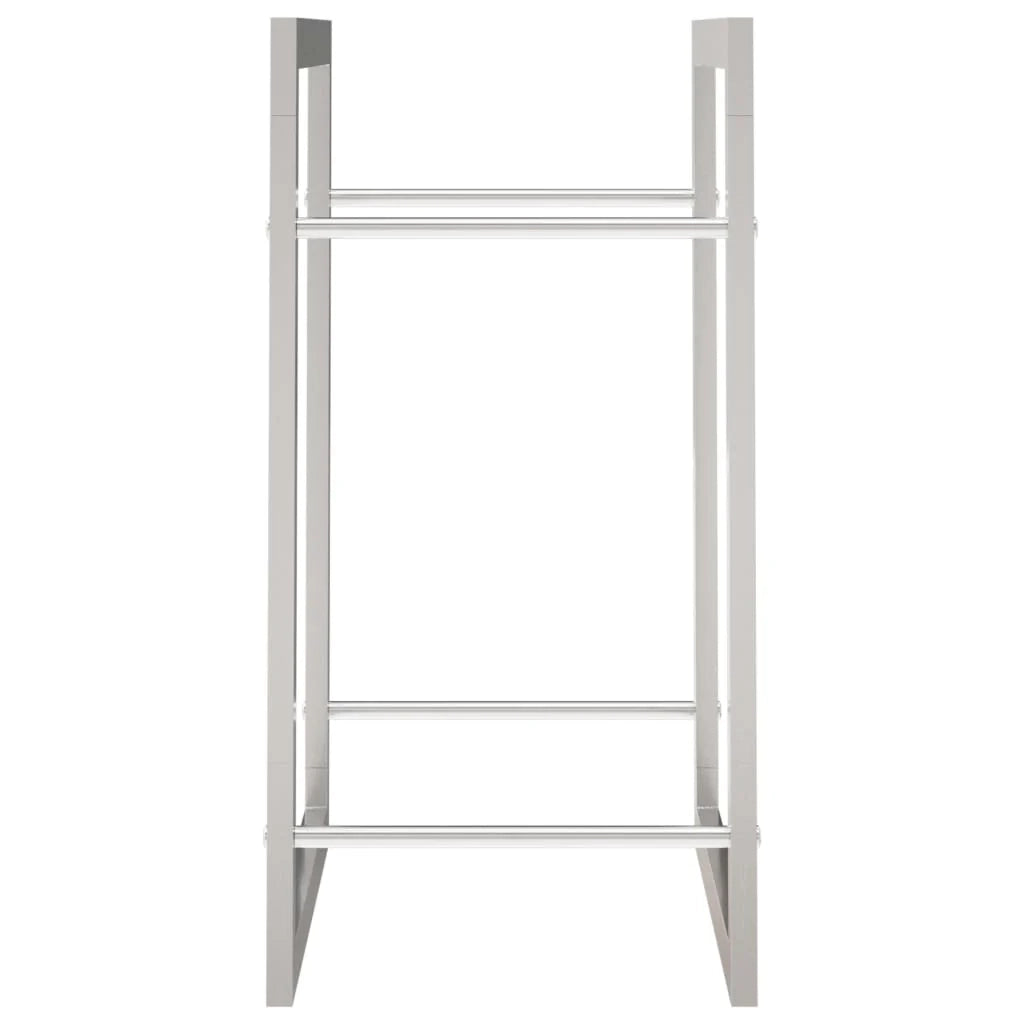 Portalegna 80 x 28 x 86 cm acciaio inox argento 02_0043742