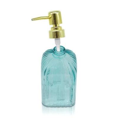 Set 4 pz dispensatore sapone liquido in vetro colorato con capacità 400 ml