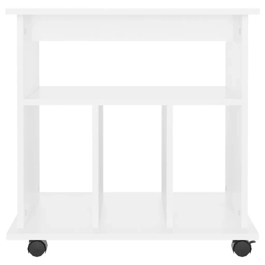 Mobiletto con Ruote Bianco 60x45x60 cm in Legno Multistrato 808476