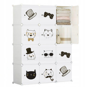 Guardaroba Componibile Cameretta 147x111x37 cm Ideale per Vestiti e Giocattoli