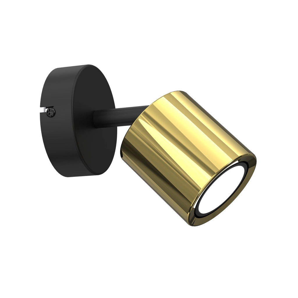 Faretto nero-ottone orientabile 1xGU10 8W Demia Luminex