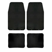 SET 4 TAPPETINI AUTO UNIVERSALI GOMMA TAPPETI RITAGLIABILI ANTISCIVOLO NERO