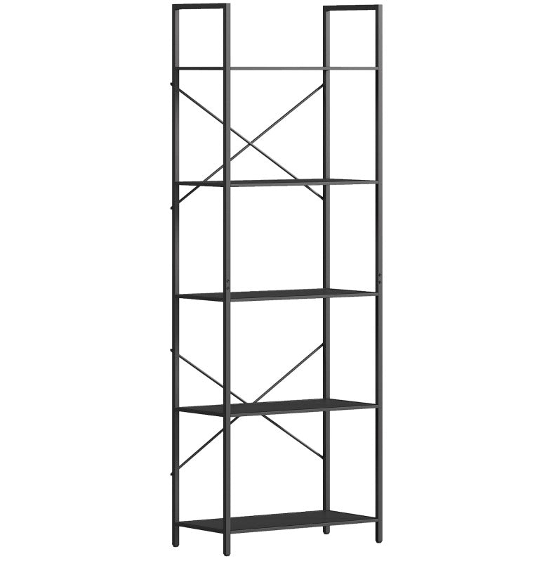 Libreria a 5 ripiani in metallo nero
