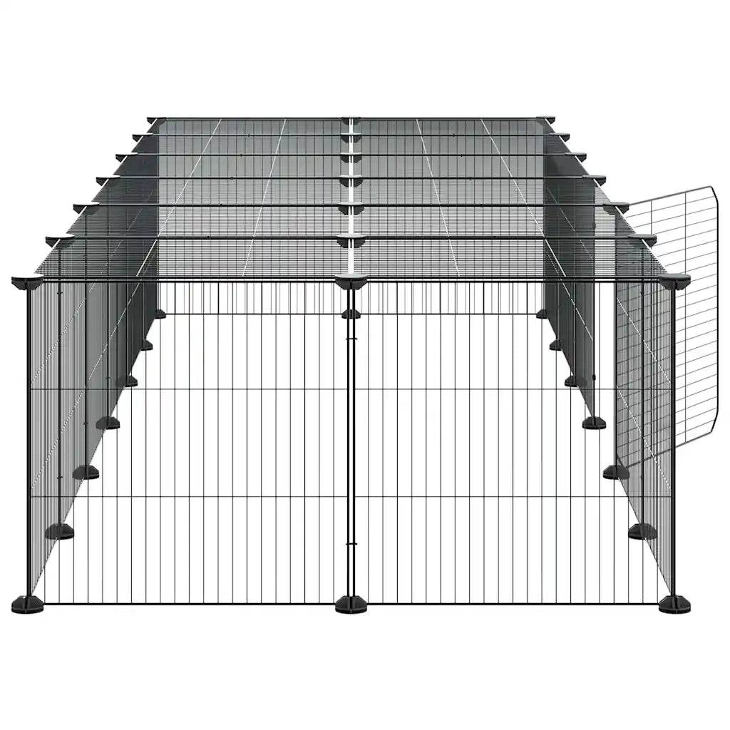 Gabbia per Animali 28 Pannelli con Porta Nero 35x35 cm Acciaio 3114059