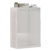 Armadio multiuso 2 ante Bienvenu, Mobile multifunzionale, Mobiletto scarpiera, Guardaroba porta scarpe, Made in Italy, 78x35 h113 cm, Bianco