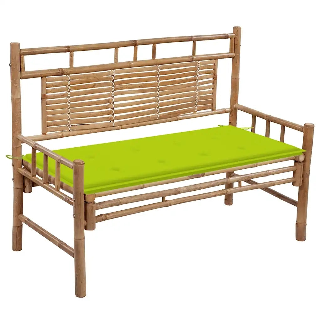Panca da Giardino con Cuscino 120 cm in BambÃ¹