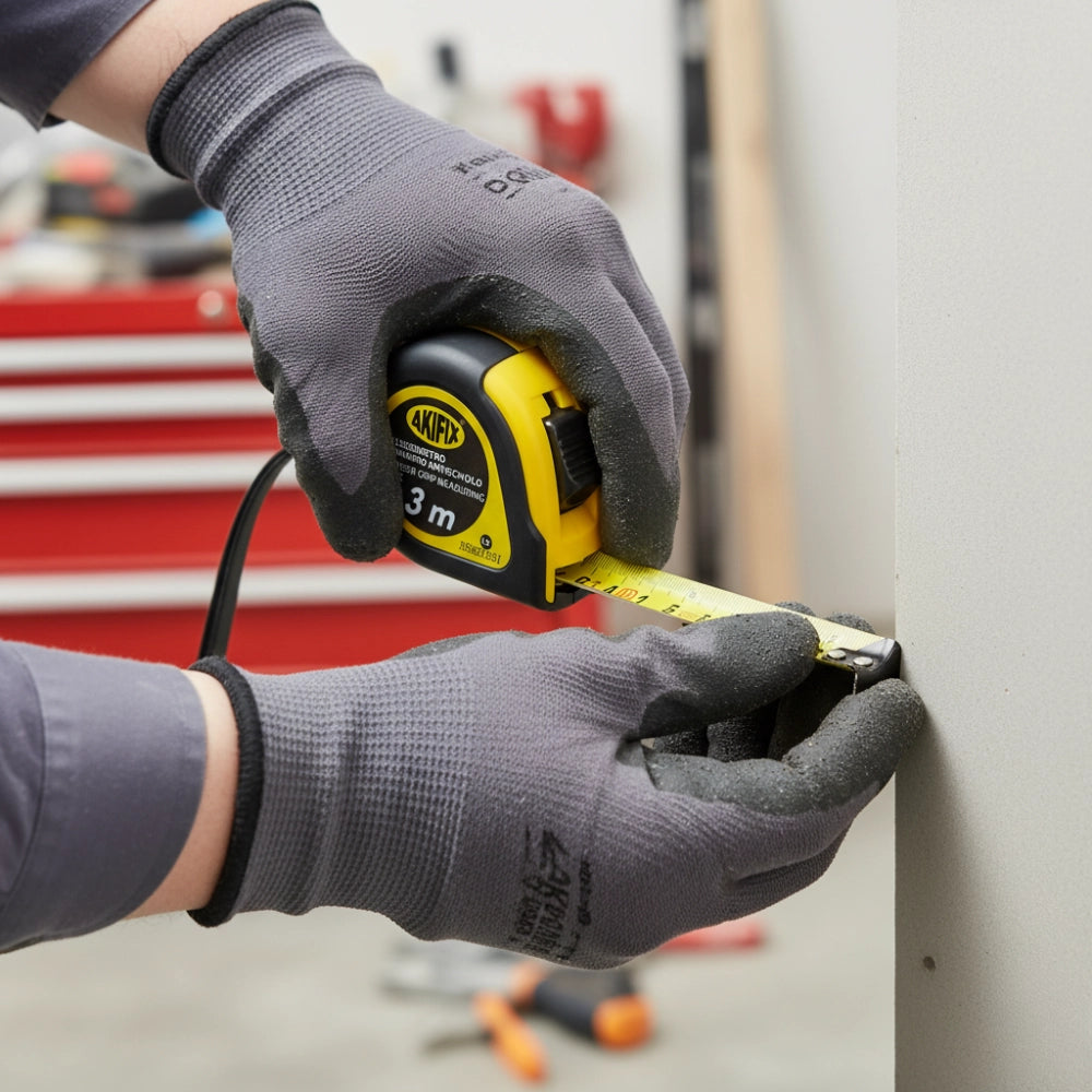 Flessometro gommato antiscivolo professionale akifix 3 m x 19 mm