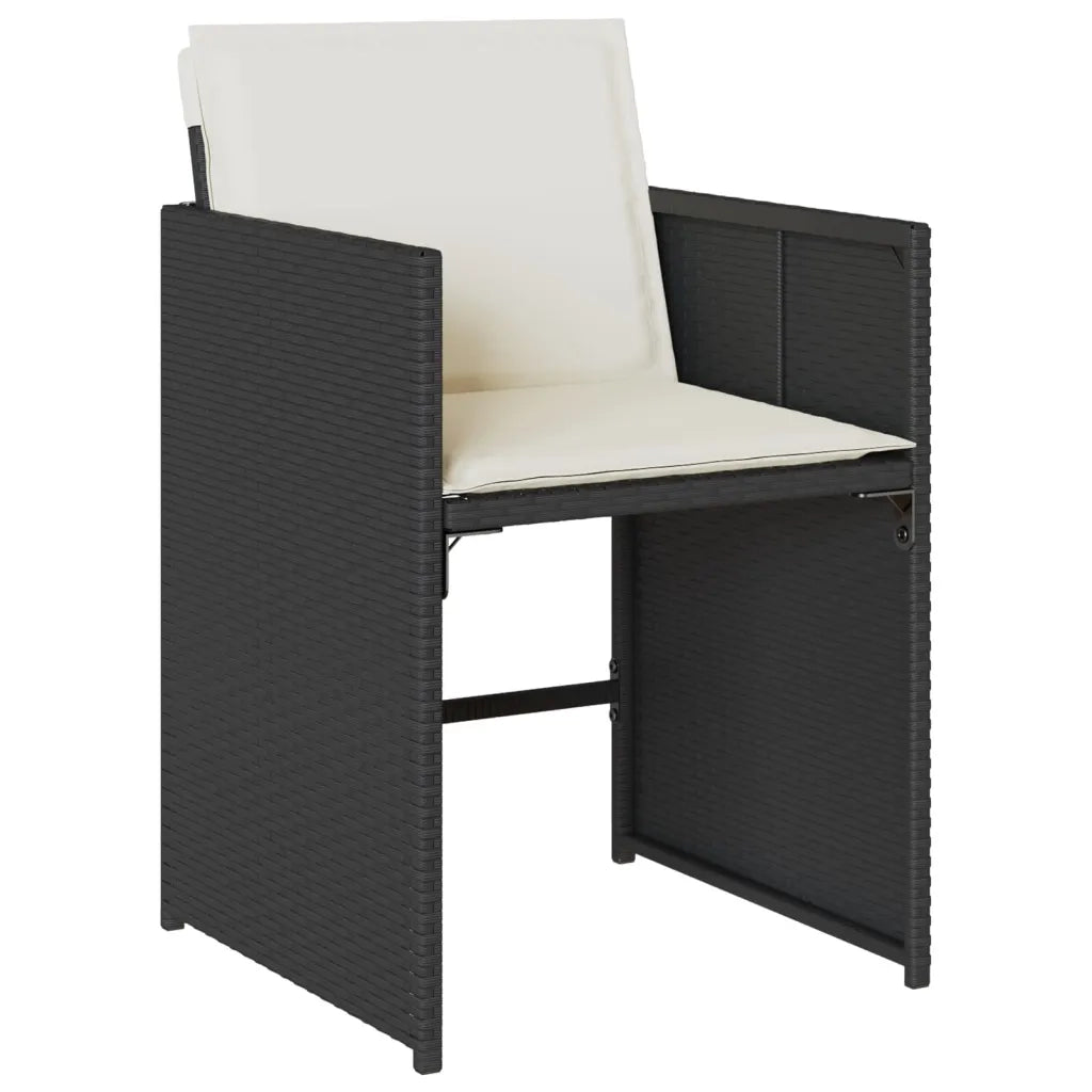 Set da Pranzo da Giardino 9 pz | Set Salotto da Giardino con Cuscini Nero in Polyrattan