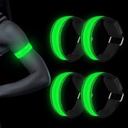 Cinturini LED, 4-pack, riflessivi e luminosi, adatti per bambini, sicuri al buio, adatti per corsa, jogging, passeggiate con il cane e altre attività all'aperto.