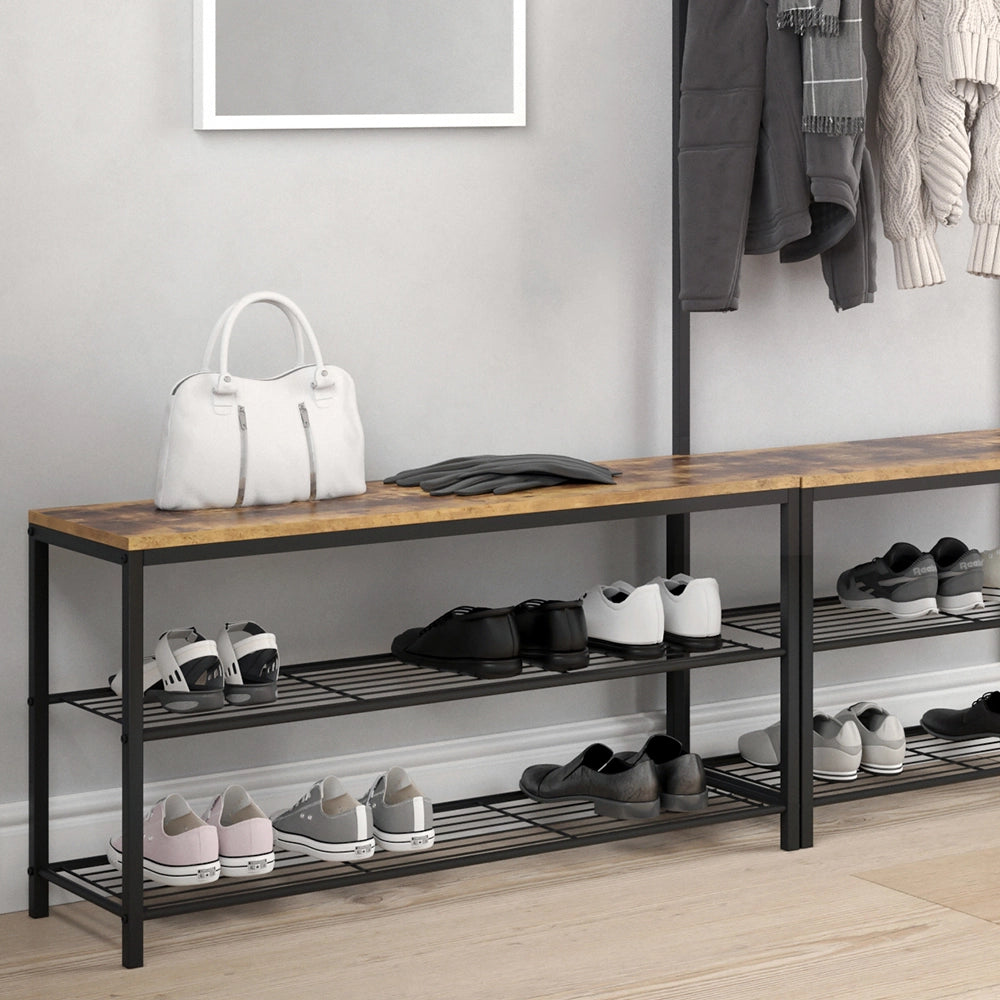 Vicco Panca scarpiera da ingresso Legno antico 100 x 51.5 cm