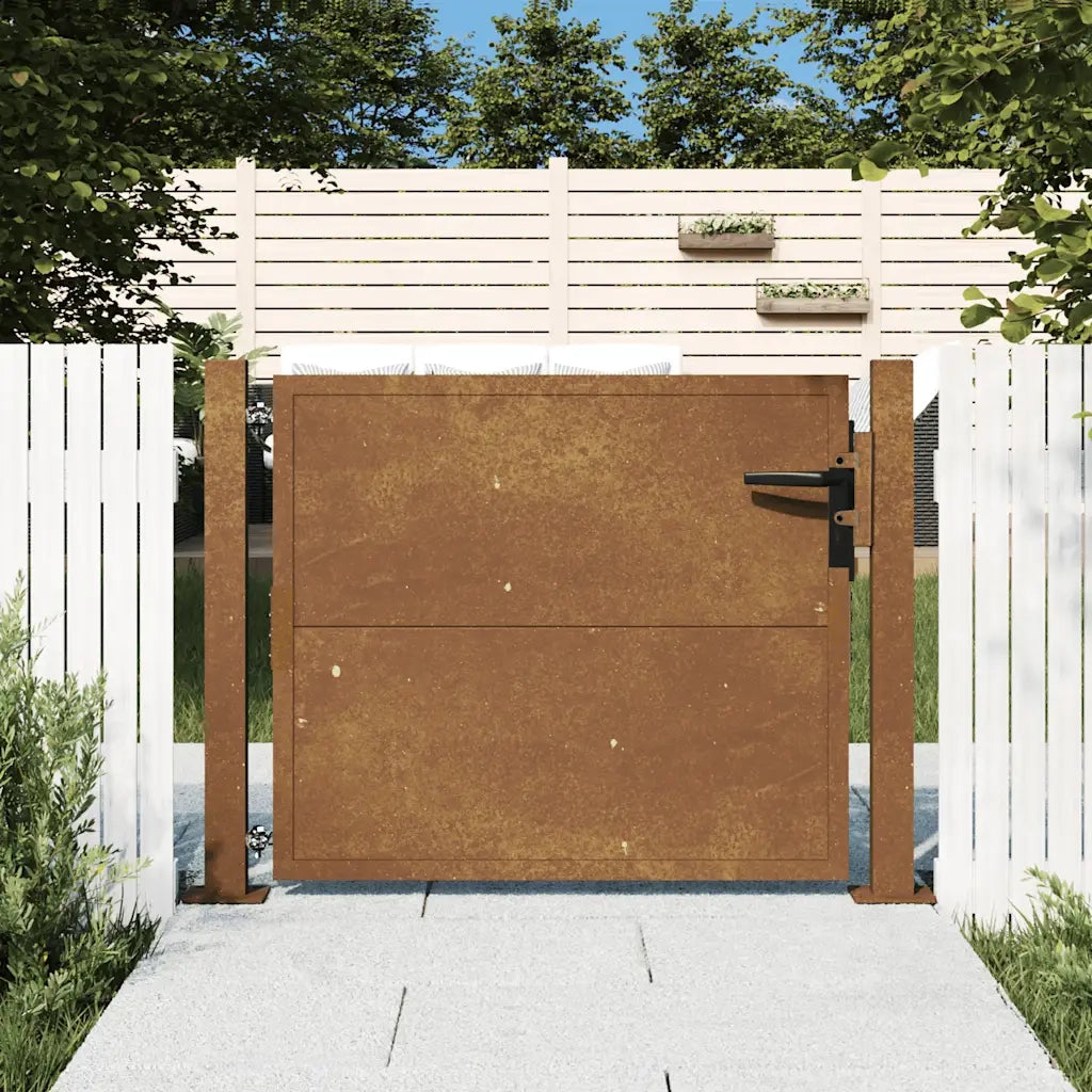 Cancello da giardino 100x75 cm in acciaio Corten 153202