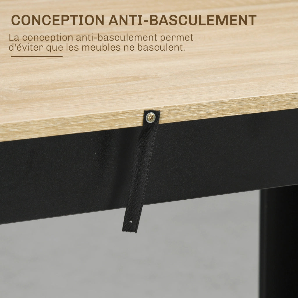 Tavolo da bar ¨C zephmum ¨C nero 112x57x106 cm con 3 ripiani