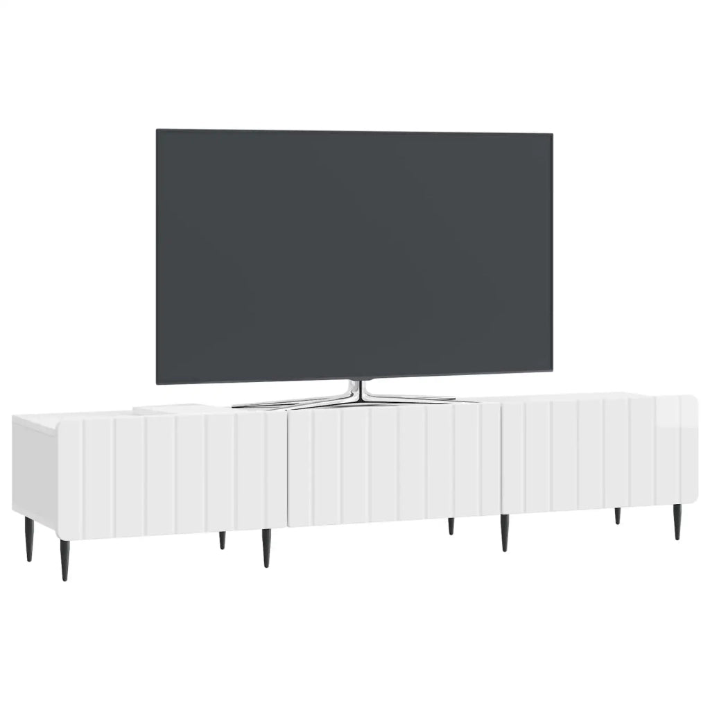 Mobile TV Bianco Lucido 147 x 34,5 x 32 cm Legno ingegnerizzato 894479