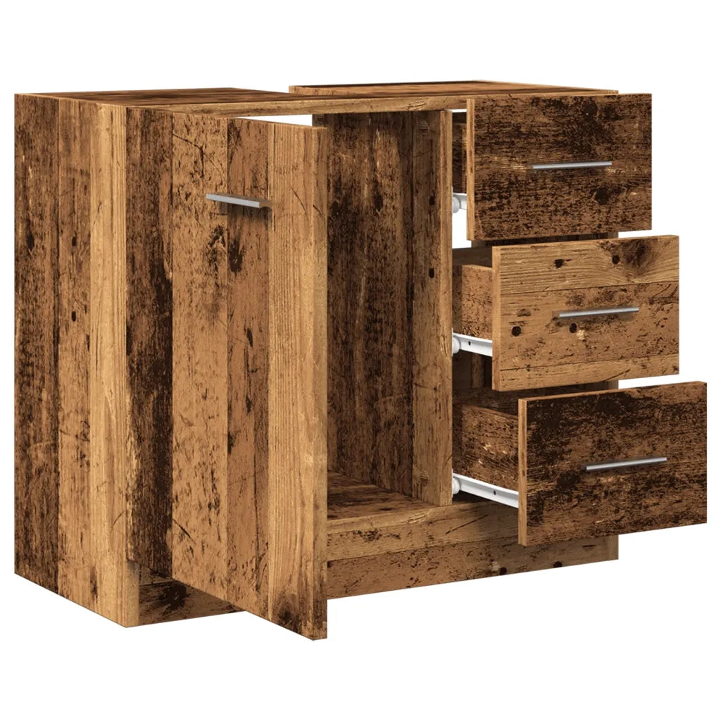 vidaXL Mobile Sottolavabo Legno Vecchio 63x30x54 cm in Truciolato