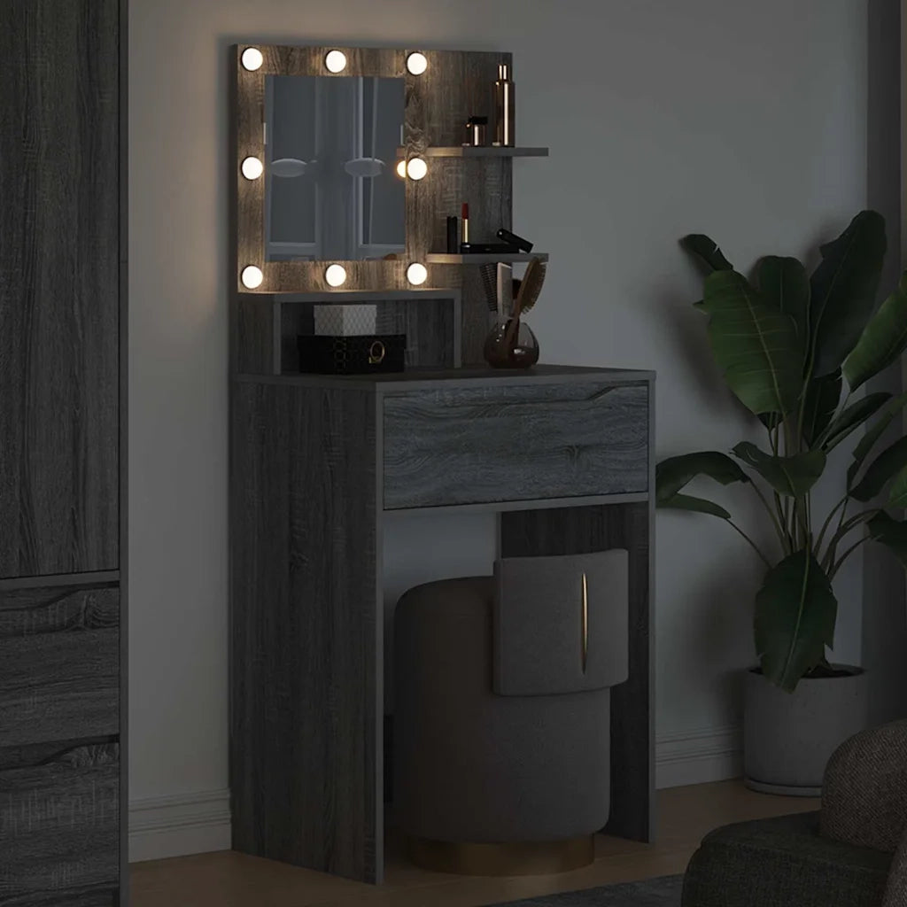 Tavoli da Trucco per Camera da Letto con cassetto Grigio Sonoma