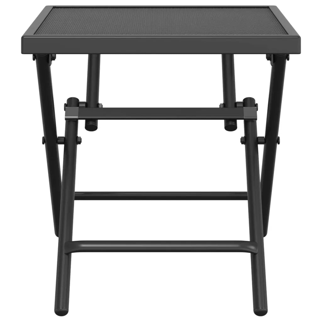Tavolo da Giardino Pieghevole Antracite 38x38x38cm Rete Acciaio 362766