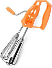Egg Beater - Doppio Coperchio - Sfregiatore di Uova - Sfumatore di Latte - Doppia Testa - Acciaio Inossidabile - Per Uova con Impasto - 24,7x13,5 cm