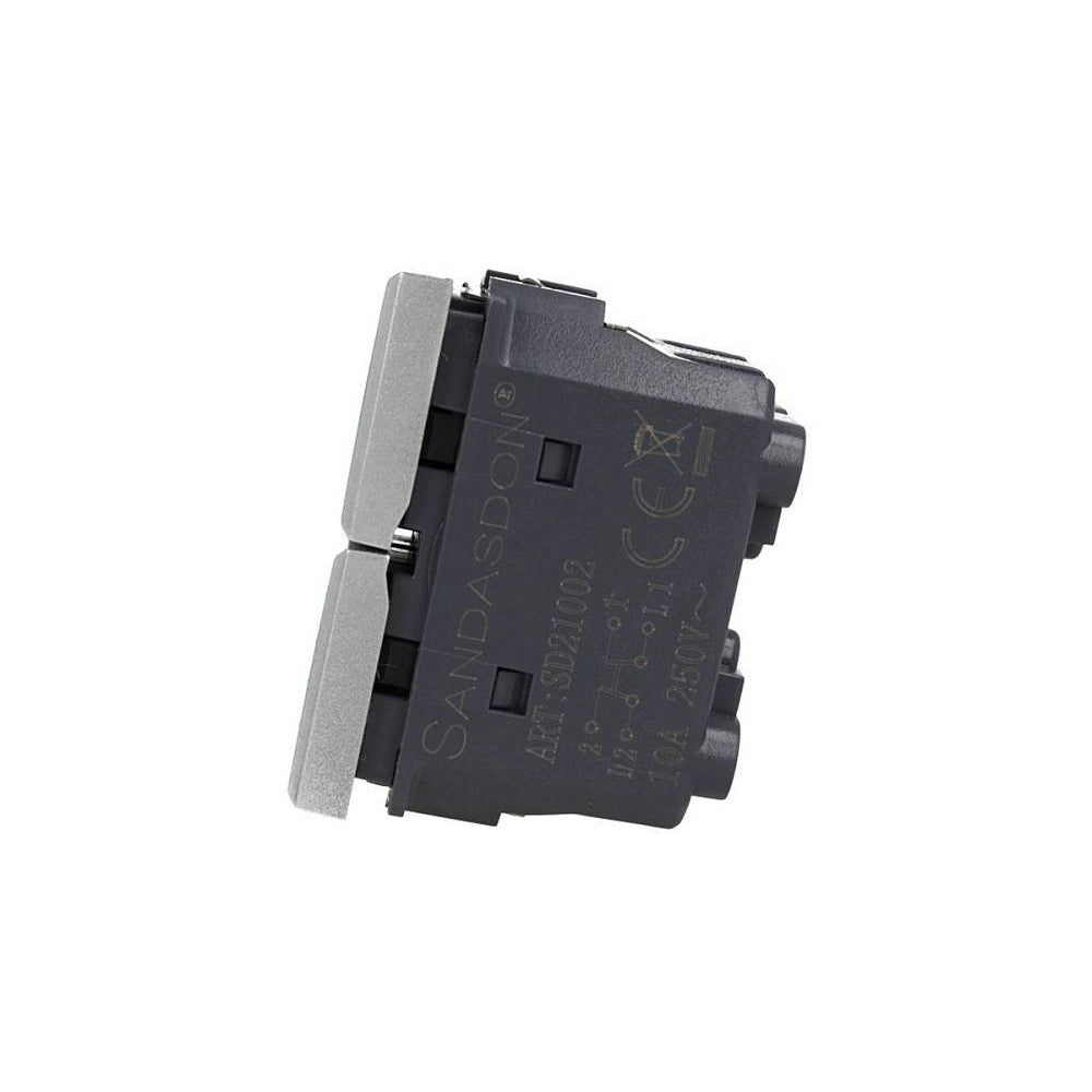 Trade Shop - Pulsante Doppio Saliscendi 1p+1p Silver Compatibile Con Bticino Axolute -
