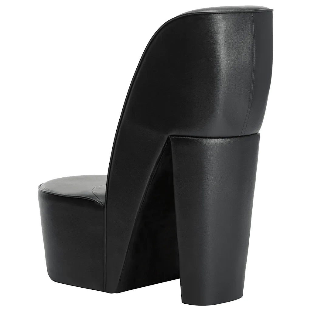 Poltrona a Forma di Scarpa con Tacco in Similpelle Nera 248647