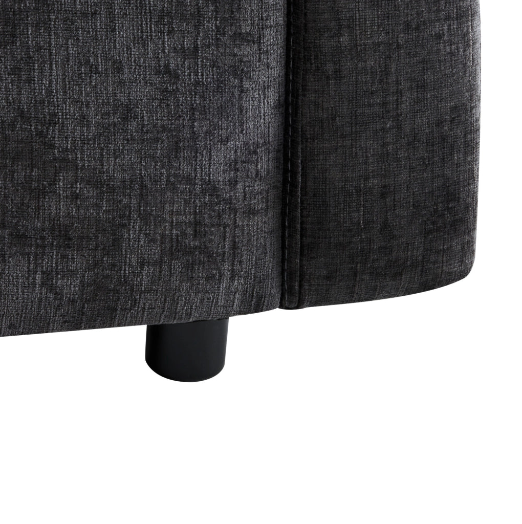 Divano modulare ULEVR 216x161x81 cm configurabile a L o 3 posti, con pouf mobile e 4 cuscini, grigio