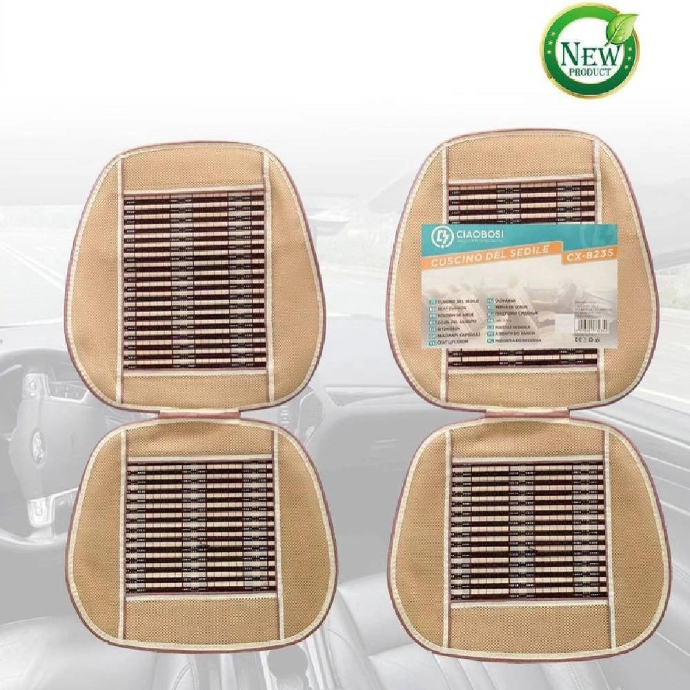 Trade Shop - Coprisedile Singolo Auto Universale Areato Legno Bambù Schienale 86x43cm Cx-8235 -