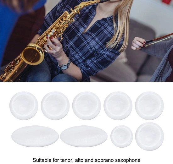 Inserzioni Chiavi per Saxofoni - 9 Pezzi/set - Sostituzione Alt/Tenor/Soprano - Materiale Duro - Decorazione - Conchiglie Bianche