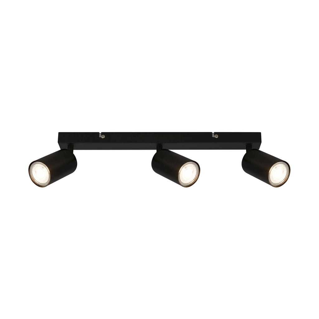 Faretto Moderno Tib Metallo Nero 3 Luci Gu10 Ip20