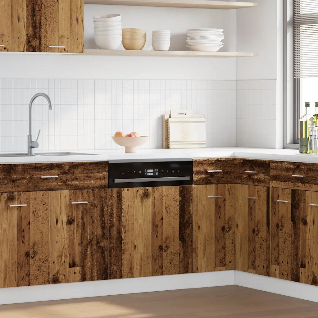 vidaXL Pannello Lavastoviglie “Lyon” Legno Antico 45x3x67 cm