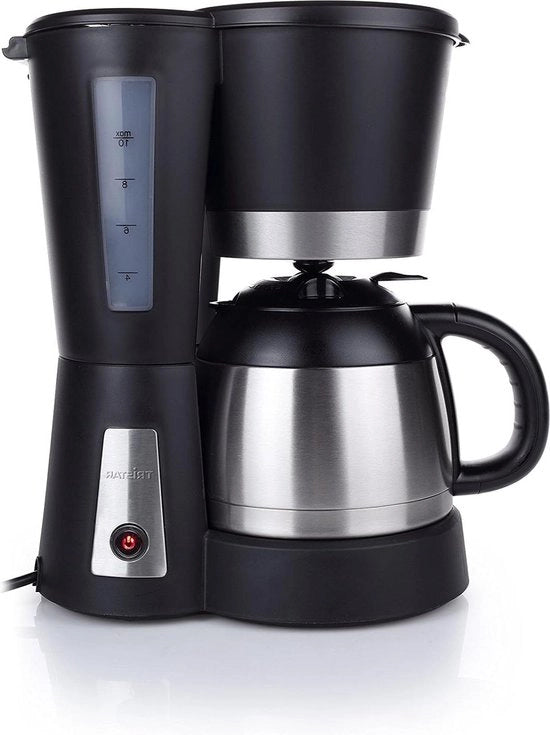 Caffettiera - Con isolamento termico - Capacità di 10 tazze di caffè - Finestra in acciaio inossidabile