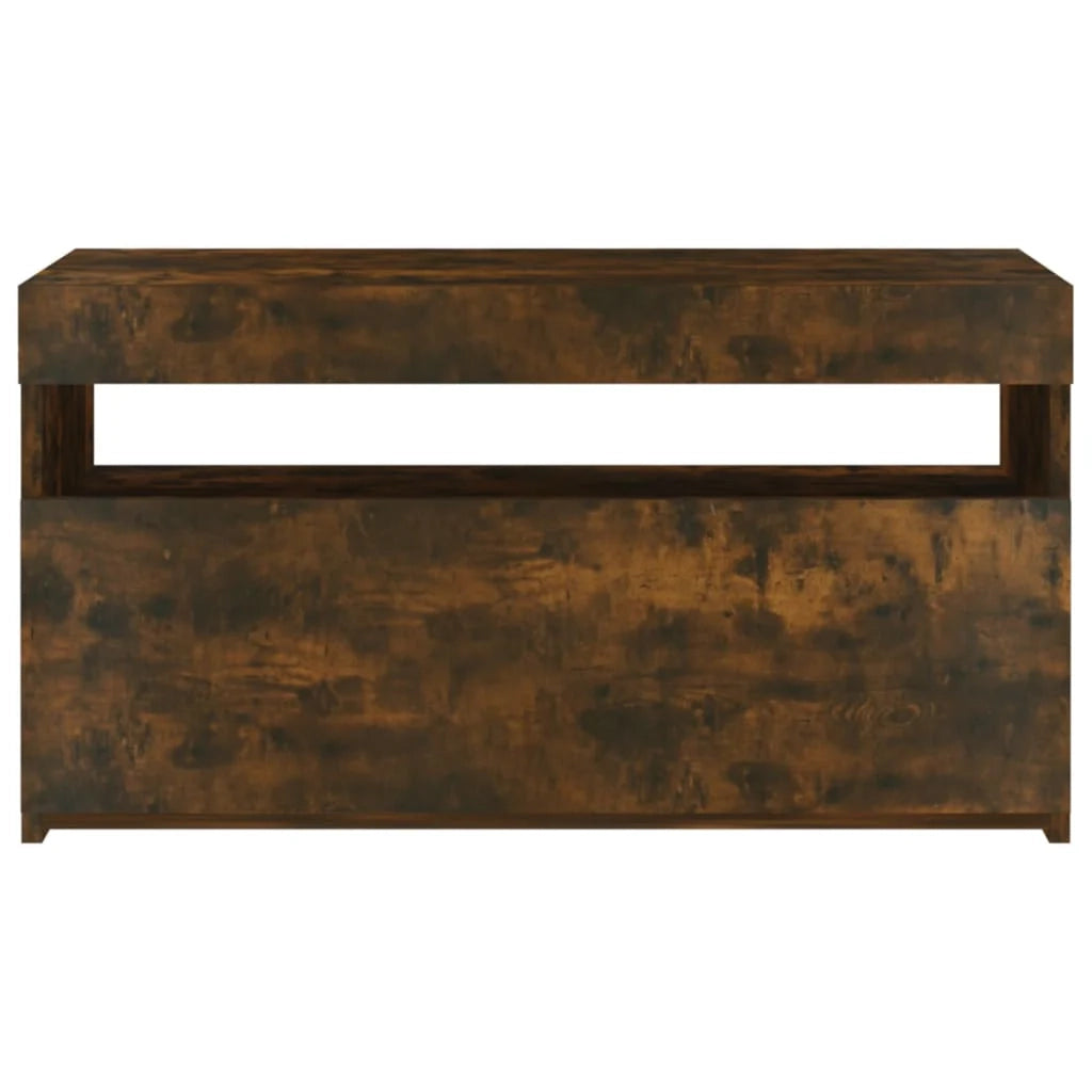 Mobile TV multimediale scaffale TV credenza mobile TV per sala da pranzo soggiorno camera da letto con luci a LED rovere affumicato 75 x 35 x 40 cm marrone 02_0026745