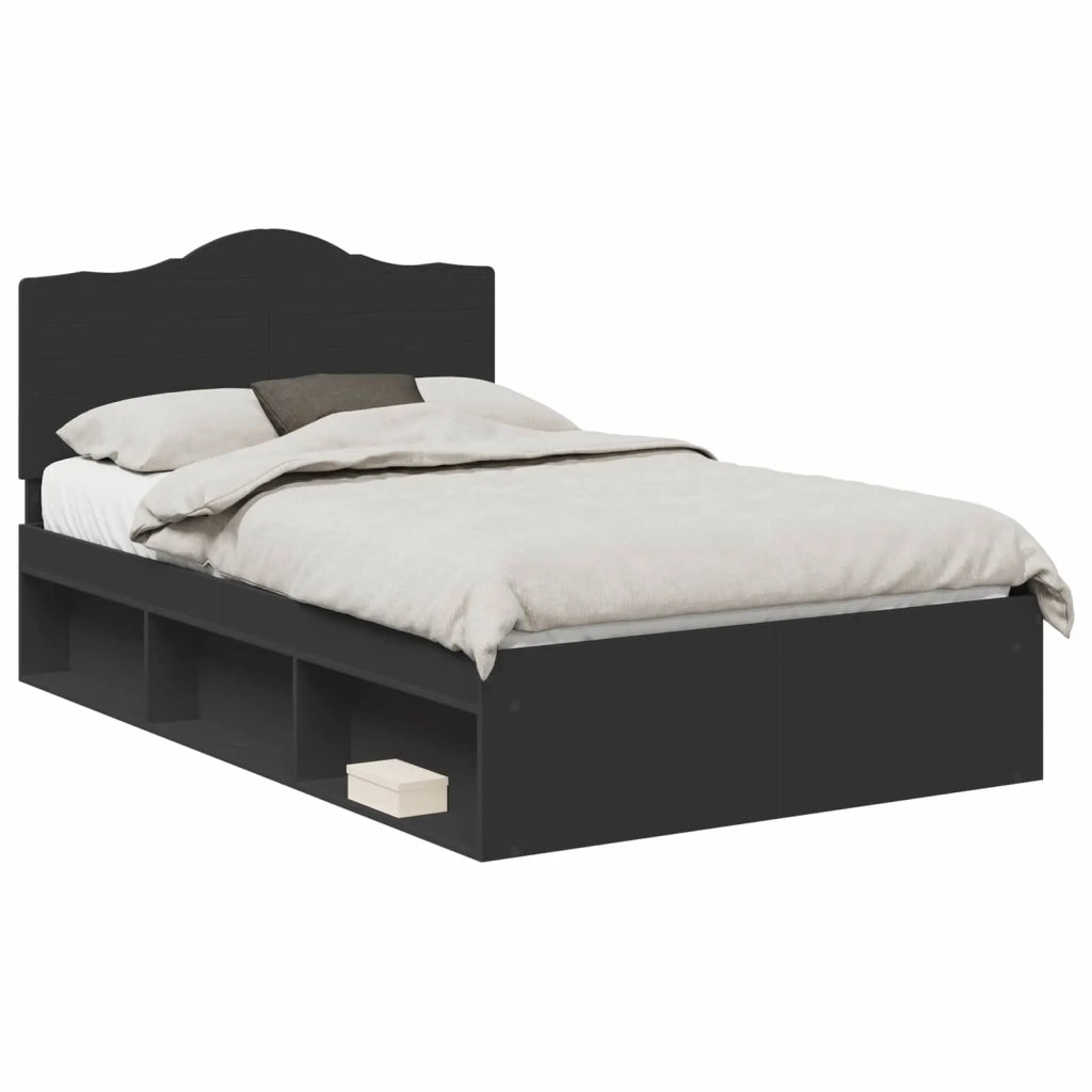 Struttura del letto Nero 135 x 190 cm Pino massello 3413318