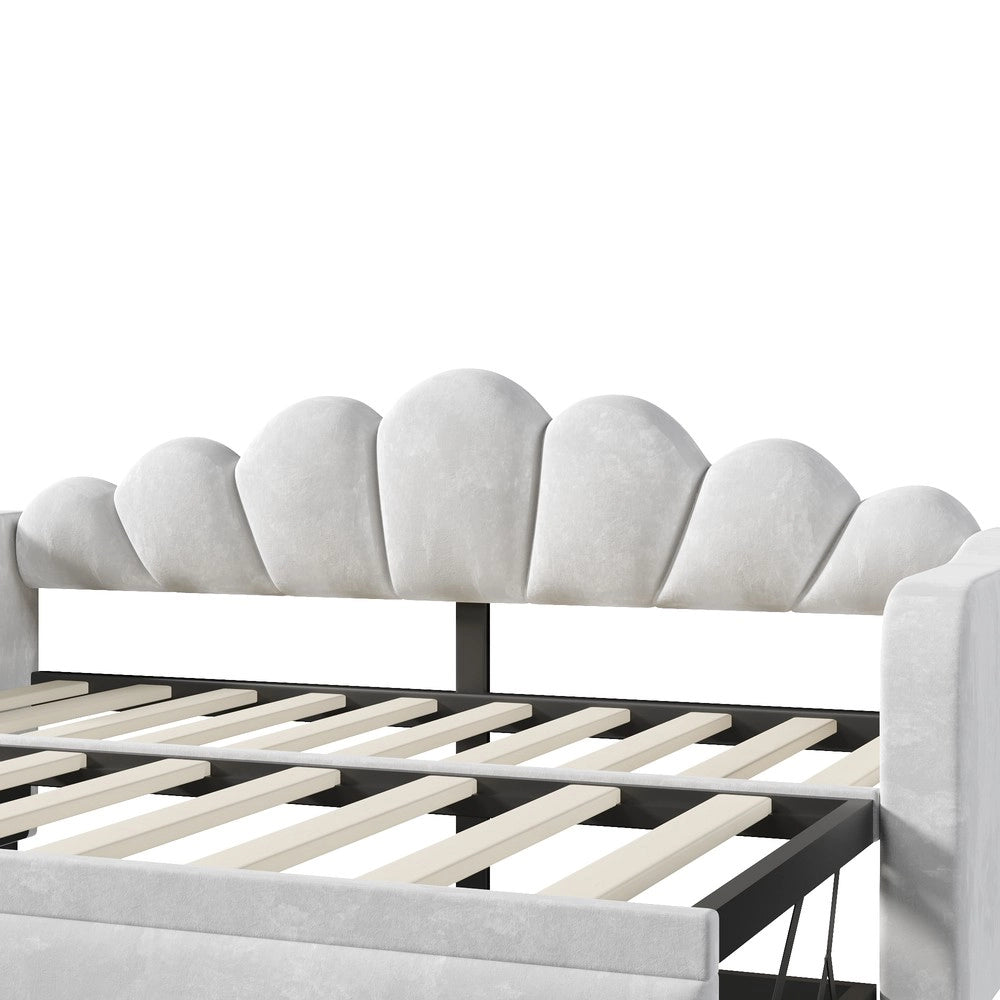 Letto Imbottito Estraibile con LED ¨C Xylo ¨C Grigio 90x200
