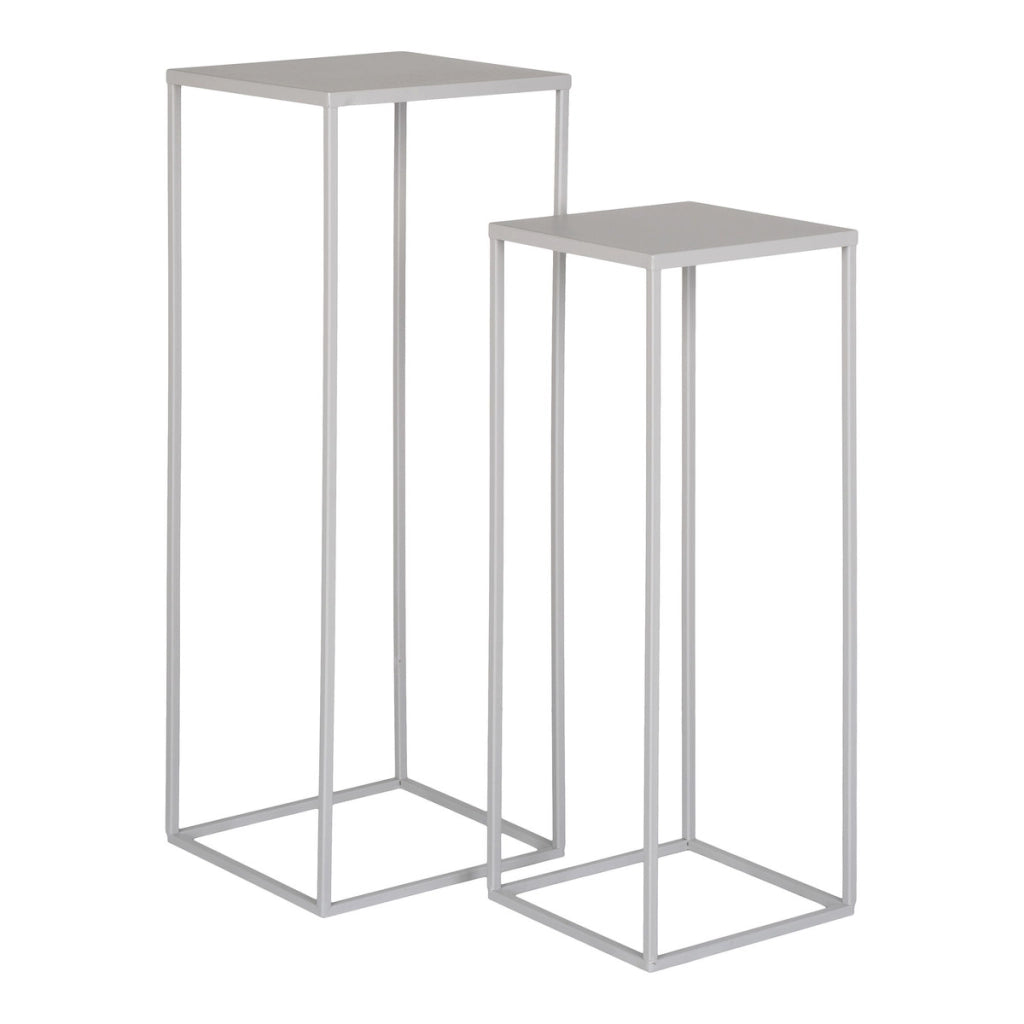 Set di Tavolini Beja, Beige, Metallo, 19x19x50 cm